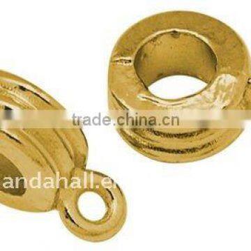 Tibetan Style Hangers, Lead Free, Antique Golden Color, about 13x8x5mm, hole: 2mm(PALLOY-E0037-AG-LF)