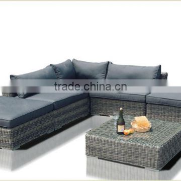 Europe popular 7pcs elegant black weave sofa sectional outdoor furniture set