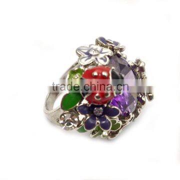 wonderfully bright and bohemian statement ring majestic centre stone with amethyst ring