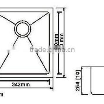 handmade commercial kitchen sink made of steel material