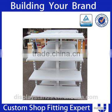 heavy duty wooden gondola shelf grass rack for retail shop