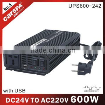 modified inverter with charger 24vdc 600w black case