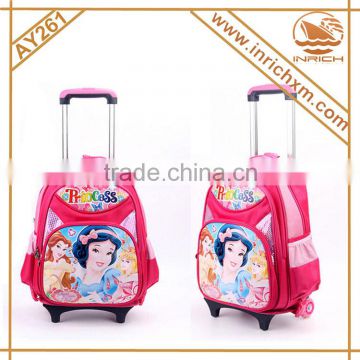 Nylon Snowwhite Trolley School Bag For Kids