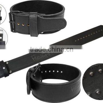 HEAVY DUTY LEATHER WEIGHT LIFTING TRAINING POWER BODY BUILDING GYM BELT FINEST LEATHER