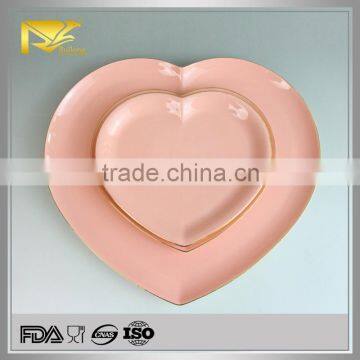 dinnerware ceramic heart shaped plate, pink ceramic dinner plate, bulk dinner plates