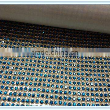 Hot sale 3MM cheapest Beauty Blue High quality Hot fix rhinestone trimming