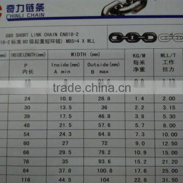 G80 short link chain EN818-2