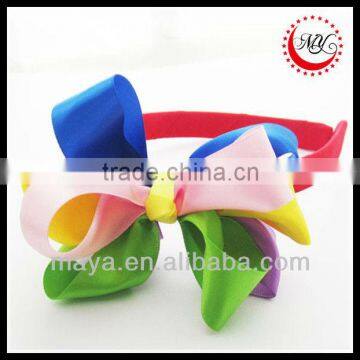 Fashion colorful girls big flower bows hair band(approved by BV)