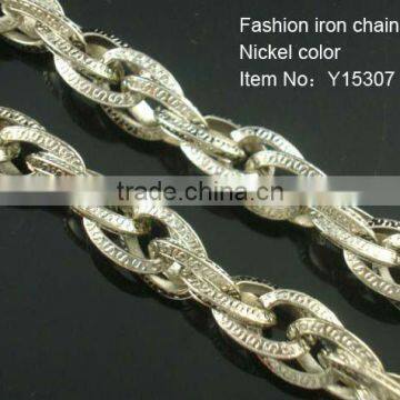 Double Iron Chain,With Pattern On Its Surface