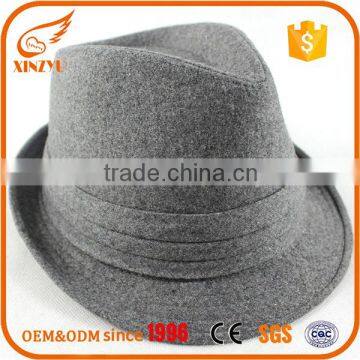 Custom Mens Designer Fedora Hats Grey Wool Dressy Formal Hats for Men photo-3