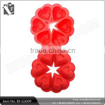 6 Holes LOVE Shape Silicone Cake Mould with FDA LFGB