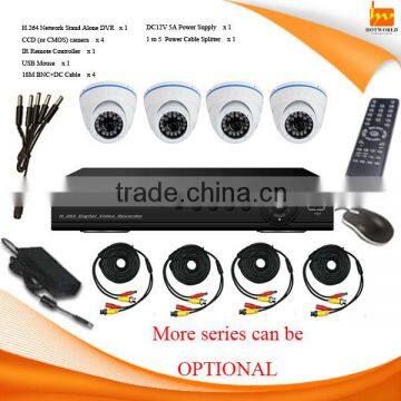 Indoor standalone cctv camera dvr combo kit 4ch cctv dvr kit