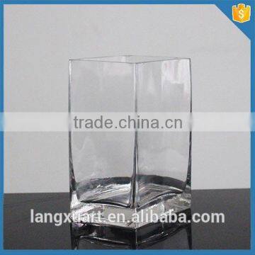 clear smooth rectangular glass vase for wedding