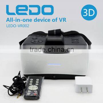 2016 LEDO bluetooth controller virtual reality headset all in one 3d vr glasses
