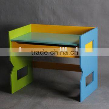 Home wood kids study table and chair set