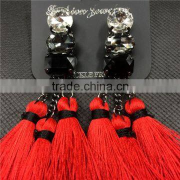 Fashion Tassel Stud Earrings For Women Luxury Crystal Jewelry New Design photo-6