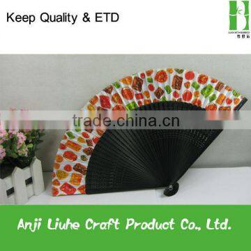 Beautiful lady bamboo cloth hand fan