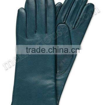 Viridian Color Women Leather Fashion Dressing Gloves