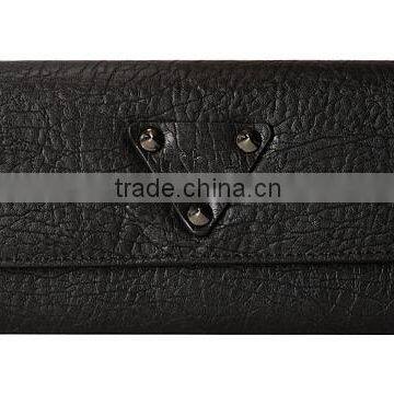 Black leather wallet for womens