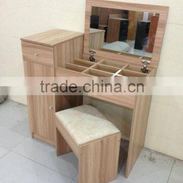 wooden grain melmained MDF board Modern large simple cheap dressing table