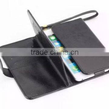 Universal pu Leather Case for Samsung Galaxy S6,wristlet Wallet Case for Big Phone