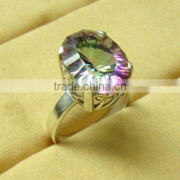 Fashionable jewelry silver rings gemstone jewelry semi precious stone