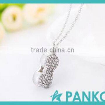 Top Quality Fashionable Double Pearl Peanut Necklace Pendant 925 Sterling Silver