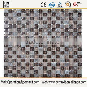 Wall and Floor Glossy and Matt Square Glass Mix Stone Mosaic