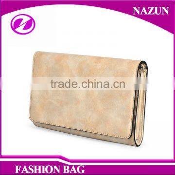 Factory Top Grade Quality Gold Lady Purses Messenger Bags Women PU Leather Clutch Bags photo-2