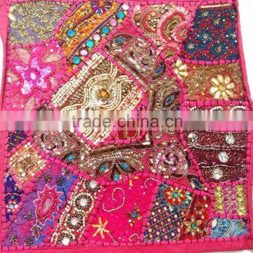 Indian Vintage sari patchwork cushion cover Pillow case accent sofa cushion cover