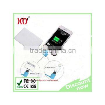 2500mAh Lithium Polymer Battery Credit Card Super Slim Power Bank With Built-in Cable for Phone Digital Device Charger