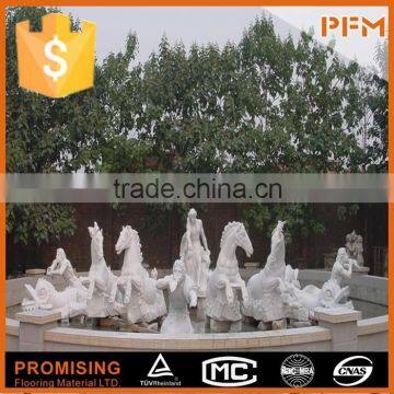 China natural stone hand-craved horse fountain sculpture