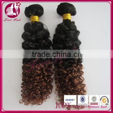 Wholesale cheap deep wave deep curl remy human hair with color 1b and #33 brazilian deep curl hair weaving