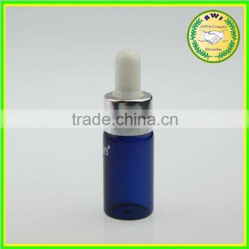 Blue Penicillin Bottle With Sliver Aluminium Cap and Dropper