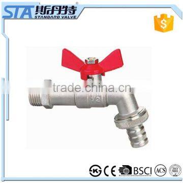 ART.2007 1/2" 3/4" inch Forged Brass Bibcock with Aluminium Butterfly handle BSP thread ISO approved in yuhuan zhejiang china