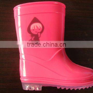 Fashion pink funky PVC kids rain boots