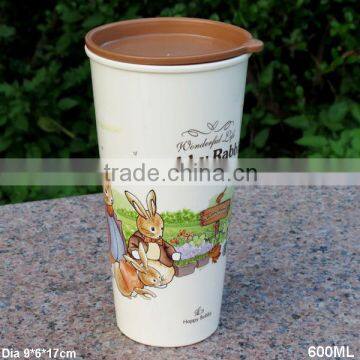 600ml large size promotion plastic cup with lid