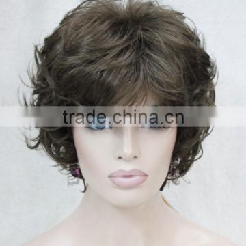 Coffee-Brown short Women Ladies Daily Natural Hair Fluffy Wig N528