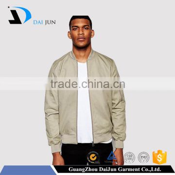 Daijun oem high quality waterproof blank beige cheap custom zip up varsity jacket