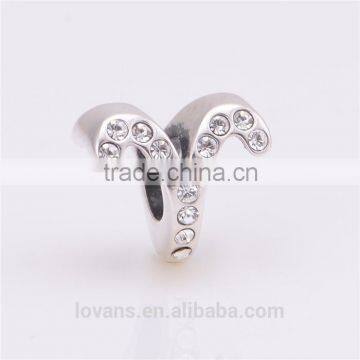 african 925 sterling silver alphabet beads For Bangle Bracelet