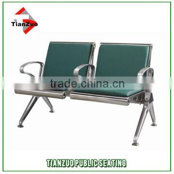 Two seater paddings stainless steel airport seating