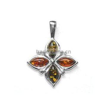 Amber 925 Sterling Silver Handmade Pendant