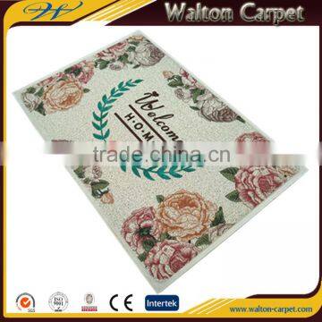 Floral Dust Control Eco-friendly Pvc Logo Printed Entrance Coil Mat