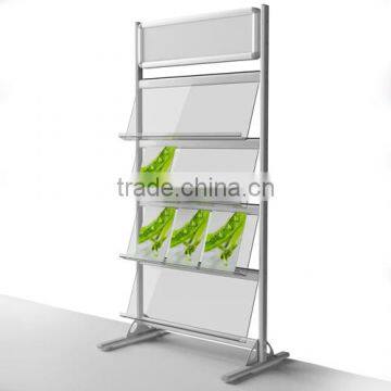 Grey aluminum-alloy acrylic magazine rack