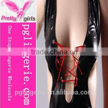 Newest Design Woman Bareness Sexy Genuine Leather Dress photo-2