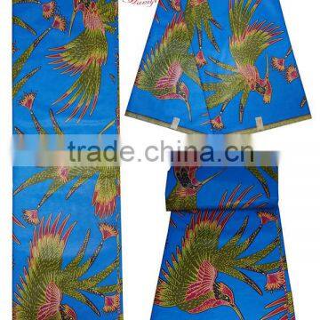 Blue phoenix printed real wax fabric african SMAW12