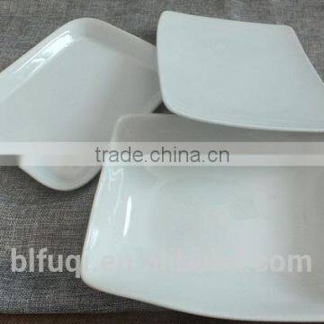 9''cheap Bulk White Rectangle Porcelain Soup Plate Hotel Used Ceramic Dinner Plate & Dish Stock FQR16014 photo-2
