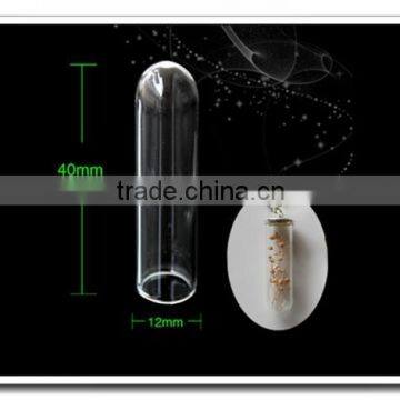 Vintage Brass Bronze Glass Tube Bottle Dome Pendant Charm Settings Jewelry Findings Supplies{]hollow Clear Glass Cover With Cap photo-6