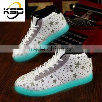 New design 2016 hot selling fashion Fluorescent shoes men casual shoes