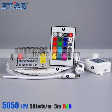 7.2w/m 12/24v rgb ip65 5050 waterproof 0.2mm thickness led strip